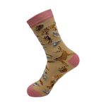 ECO CHIC Womens Bamboo Socks Breathable Hot and Cold Weather UK 4-8 Single Pair (Woodland Natives Beige)