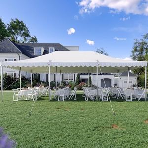 Quictent 20x40 Heavy Duty Pole Party Tent, White (No Sides)