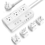 ANTPO 2000W Voltage Converter US to Europe, 220V to 110V Converter for European Travel, Power Adapter for Hair Dryer, Universal Travel Adapter with 3 AC/ 2 USBC/ 2 USBA/EU/UK/AU/IT Plugs