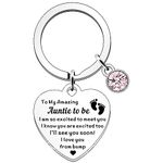 SDOFY Auntie to be Gifts Auntie to be Gifts from Bump Mothers Day Keyring Gifts for New Auntie Aunty