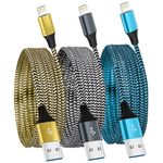 Yavud For iPhone charger cable 3Pack 6FT/1.8M Lightning Cable Nylon Braided MFi Certified USB Long Phone Charging Lead Compatible with iPhone 14 pro max 14 pro 13 12 11 XS X XR 8 7 6 plus