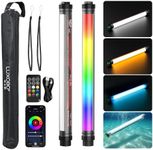LUXCEO P7RGBPro Handheld Photography Light with APP Control 360 ° Full Color LED Video Light Wand 12 Lighting Modes,CRI≥95 IP68 Waterproof,10400mAH Rechargeable Battery 3000k 5750k RGB Colorful Stick