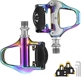 ROCKBROS Road Bike Pedals Colorful Clipless Bicycle Pedals with Cleats Set Compatible with SPD-SL System
