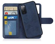 MyGadget Flip Case for Samsung Galaxy S20 FE - 2 in 1 Magnetic PU Leather Wallet Cover - Card Slots & Detachable Back Slim TPU Bumper Shell Dark Blue