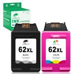 COLORETTO Ink Cartridges 62XL for HP Envy 5540 5542 5543 5546 5549 5640 5643 5660 7640 OfficeJet 200 250 5740 5742 5745 5746 8040 Printer Remanufactured for hp 62 hp62 XL Black and Color 2-Pack