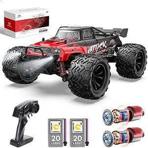 DEERC 9500E High Speed RC Car, 1:16 Scale RC Monster Truck,Racing Hobby Car for Adults, 40+kmh, 4WD All Terrain Off-Road Remote Control Car, 2.4Ghz RC Crawler, 2 Battery, Toy Gift Kids