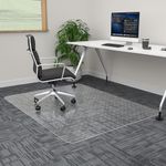 100pointONE Extra Large Office Chair Mat for Carpet, 35" x 55" Clear Desk Chair Mat for Low Pile Carpeted Floors- Easy Glide Plastic Floor Mat for Office Chair on Carpet