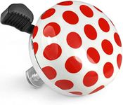 MARQUE Beach Cruiser Bike Bell – Classic Bicycle Bell Design for Adults and Kids with Traditional Ring Sound (Polka Dot Red)