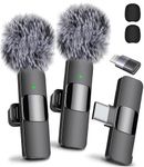 Mini Mic Pro 2024 Professional Wireless Lavalier Microphone for iPhone, iPad, Android - 2Pcs Cordless Omnidirectional Condenser Recording Mic with USB-C for Interview, Video, Podcast, YouTube, TikTok