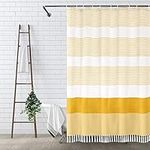 Awellife Boho Yellow Shower Curtain