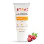 STRA Red Raspberry & Moringa Sunscreen SPF 50 I Dry Oily & Sensitive Skin I Zinc Oxide & Titanium Dioxide for Tan Protection I Ultra Light I Vitamin C I No White Cast I UV A/B I Women & Men-50 ml