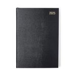 Morgan's Direct 2025 Early Edition A4 Diary Day Per Page | Hard Backed for Home and Office Use Desk Diary | Black