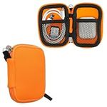 kwmobile Neoprene Case Compatible with in-ear Headphones - 6 x 9 cm Case with Zip - Neon Orange