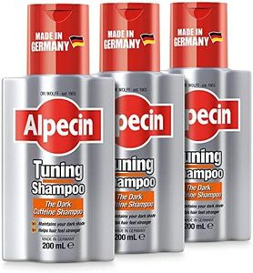 Alpecin Tuning Shampoo 3x 200ml | Preserves Natural Hair Colour and Supports Natural Hair Growth | Dark Caffeine Shampoo to Cover Early Grey Hairs | Hair Care for Men Made in Germany