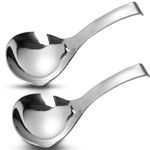 Realand 2Pcs Soup Ladle, Soup Spoons Stainless Steel 304 with Pour Spout, Large Ladle Spoon Cooking Utensils Ladles for Serving Metal Ladle Gravy Punch Ladle