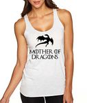 ALLNTRENDS Women's Tank Top Mother of Dragons (L, Heather White)