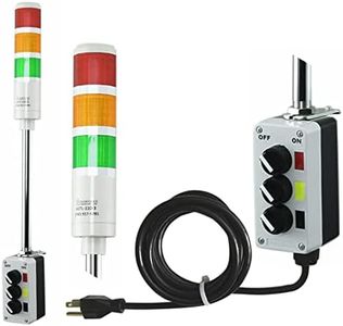 Signaworks 3 Stack Super Bright LED Andon Tower Light, Off-Steady, Red/Amber/Green, 8 ft Industrial Power Cord, Plug & Play Ready, 3 Prong Plug Meets OHSA Standard * Made in USA *