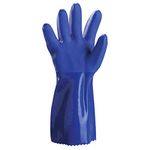 Atlas Protective Products Starfish Plus 30 cm, cotton interlock lined PVC hand gloves, Blue, Size: U - 1 pair/pack