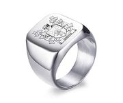 VNOX Custom Personalized Family Crest/Logo/National Emblem/Signet Ring Stainless Steel Ring for Men