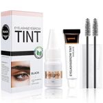 Lash Tint Black Kit - Eyelash & Eyebrow Dye Set - Volume Lashes and Full Brows Last Up to 4 weeks - Fast & Easy to Use - Semi-Permanent Black Dye with All Tools