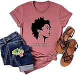 Music Tees Concert Shirt Black Power Black Girl Graphic T-Shirt Afro Woman Black Girl Tee Afro Queen Magic Tops (Large, Wine red)