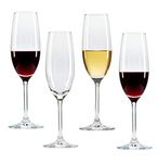 Ash & Roh® - Wine Glass - Ideal for White or Red Wine Party Glass, Whisky Glass, Clear Glass (Wine Glass,Pack of 4)