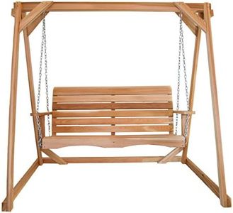 All Things Cedar AF72-S Swing Frame | 6ft Premium Outdoor Swing Stand | Durable Porch Swing Frame with Swing Mounting Hardware | Handcrafted Cedar Wood Compatible with 60" Wide Swings 70x48x68