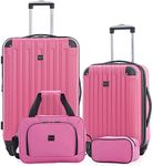 Travelers Club Midtown Hardside Luggage Travel, Bubble Gum, 4-Piece Set