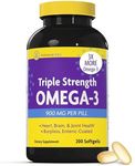 InnovixLabs Triple Strength Omega-3. Concentrated Fish Oil, 900 mg Omega-3 per Pill. Enteric Coated, Odorless & Burp-Free. (200)