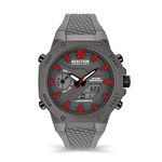 Kenneth Cole Reaction Silicone Analog-Digital Grey Dial Men's Watch-Krwgp2191702, Band_Brown