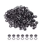 100PCS Grommet Kit Metal Brass Grommets Eyelets with Washer Shoe Clothes Canvas Leather DIY Projects, 4mm Inside Diameter(Black)