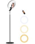 12'' Ring Light with Stand Overhead Phone Mount Holder, Tirkod 2800mAh Rechargeable LED Circle Selfie Ring Lights Tripod for Video Recording/Photography/Live Streaming/Vlog/TikTok/YouTube/Zoom Meeting