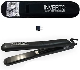 Flat Iron Hair Straightener for All Types of Hair & Brazilian Keratin Hair Treatment Blowout Black High Gloss Professional Grade Ceramic Plates 1" Dual voltage will Work Worldwide no Switch Needed