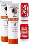 Hidden Flask & Beer Can Cover Set for Hiding Booze - 2 discreet sunscreen flasks and 2 beer can covers that look like soda