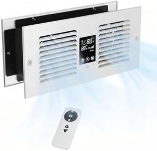 Apexicalo Room to Room Air Transfer Fan with Remote, 300 CFM Through Wall Vent Fan with Temperature Control, Hardwired Room to Room Fan for Kitchen, Wood Stove & Laundry (Fits 3.8"-7.4" Walls)