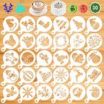 Christmas Cookie Stencils Decoration, Konsait 30Pack Merry Christmas Snowflakes Stencil, Reusable Plastic Painting DIY Crafts Templates for Baking Royal Icing Cake Coffee Card Xmas New Year Gifts