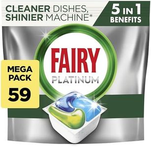 Fairy Platinum All-In-1 Dishwasher Tablets Bulk, 120 Tablets (24 x 5), Original, With Anti-Dull Technology & Rinse Aid Action, Fairy Dishwasher Tablets