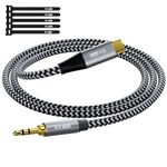 USB C to 3.5mm Audio Cable 25 FT, Hi-Fi Stereo Type C to Aux Headphone Jack, USB C to Car Auxiliary Braided Cord, Compatible with iPhone 15/ Plus/ Pro / 15 Pro Max, iPad Pro Air Pixel Galaxy S23 S22