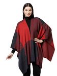 513 Women Girls Acrylic Winter Wear Knitted Open Front Self Design Kimono Shrug Wrap,Rust