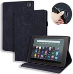 Miimall for Kindle Fire 7 2022 Tablet Case with Folding Stand, [Card Slot] [Pen Holder] Slim PU Leather Shell Full Coverage Bumper Flip Cover for Kindle Fire 7(7’’, 2022 Release-12th Generation)-Black