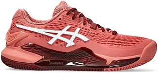 ASICS Women's Gel-Resolution 9 Clay Tennis Shoes, 7.5, Light Garnet/White