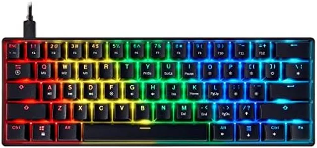 Mizar MZ60 Luna Mechanical Gaming Keyboard | 60% Keyboard 62 Key ANSI US Layout | RGB LED Backlit | Anti Ghosting NKRO | Progammable Macro Keys | Hotswap Gateron Blue Switches | Black