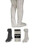 LA Active Baby Tights - 2 Pairs - Non Skid/Slip Cable Knit (Black & Grey 2T-3T)