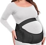 MAMODY 4 in 1 Pregnancy Support Belt Maternity Belt Lightweight Abdominal Binder Pregnancy Belt Belly Bands for Pregnant Women - Relieve Back, Pelvic, Hip Pain (Black,XL)