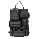 Jenmayt Tactical Car Seat Back Organizer,with 5 Detachable Storage Pouch,Tactical Molle Vehicle Panel,600D Oxford Waterproof,Car Seat Storage Bag,back seat organiser,for Cars Trucks SUVs Vehicles
