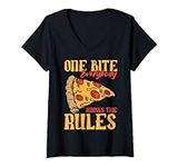 Womens Funny 1 Bites Pizza Everybod