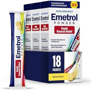 Emetrol Non-Drowsy Nausea Relief Powder Mix - Electrolyte Drink Mix for Rapid Upset Stomach & Nausea Relief, Morning Recovery & Hydration - Lemon Flavor - 3 Pack x 6 Packets
