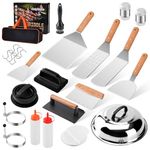 Onlyflame 54PCS Professional BBQ Griddle Tool Kit for Flat Top Grill Blackstone and Camp Chef - Stainless Steel Griddle Spatulas Accessories Kit with Basting Cover, Carry Bag and More Tools