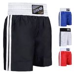 Farabi Pro Boxing Shorts for Boxing Training Punching, Sparring Fitness Gym Clothing Boxing Trunks (Black, Medium)