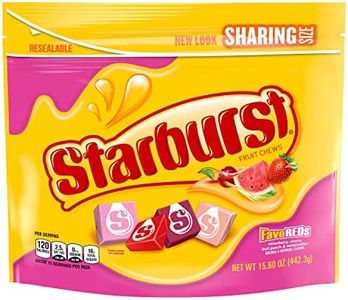 Starburst Fruit Chews Candy Sharing Size Resealable Bag, Favereds Minis, 15.6 Ounce